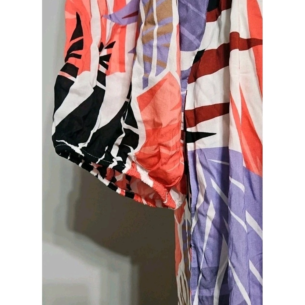 Vince Camuto Women's Printed Button-Front Cover-up Caftan, Multi, Medium - Picture 7 of 9